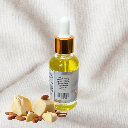 Bottle of skin serum with a dropper on a textured beige background