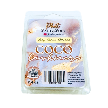 Phat Bath & Body Coco Cashmere soy wax melt packaging on a white background