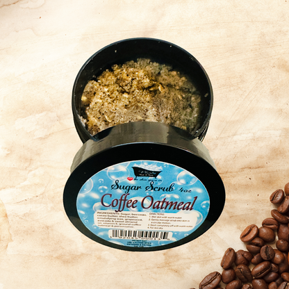 Coffee and Oatmeal Natural Whipped Shea Sugar Scrub