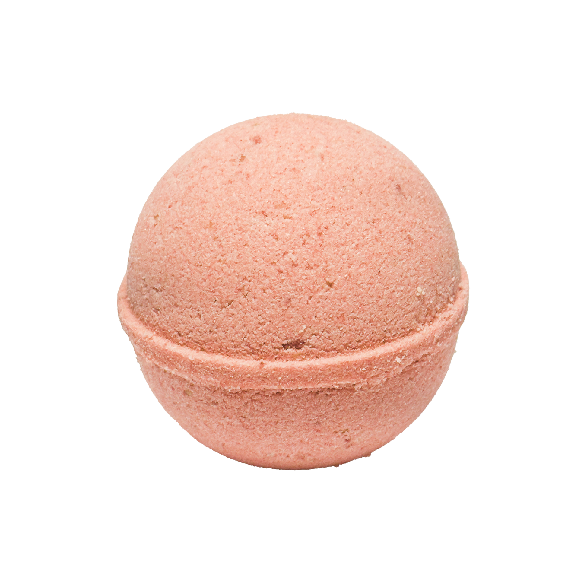 Pink bath bomb on a white background