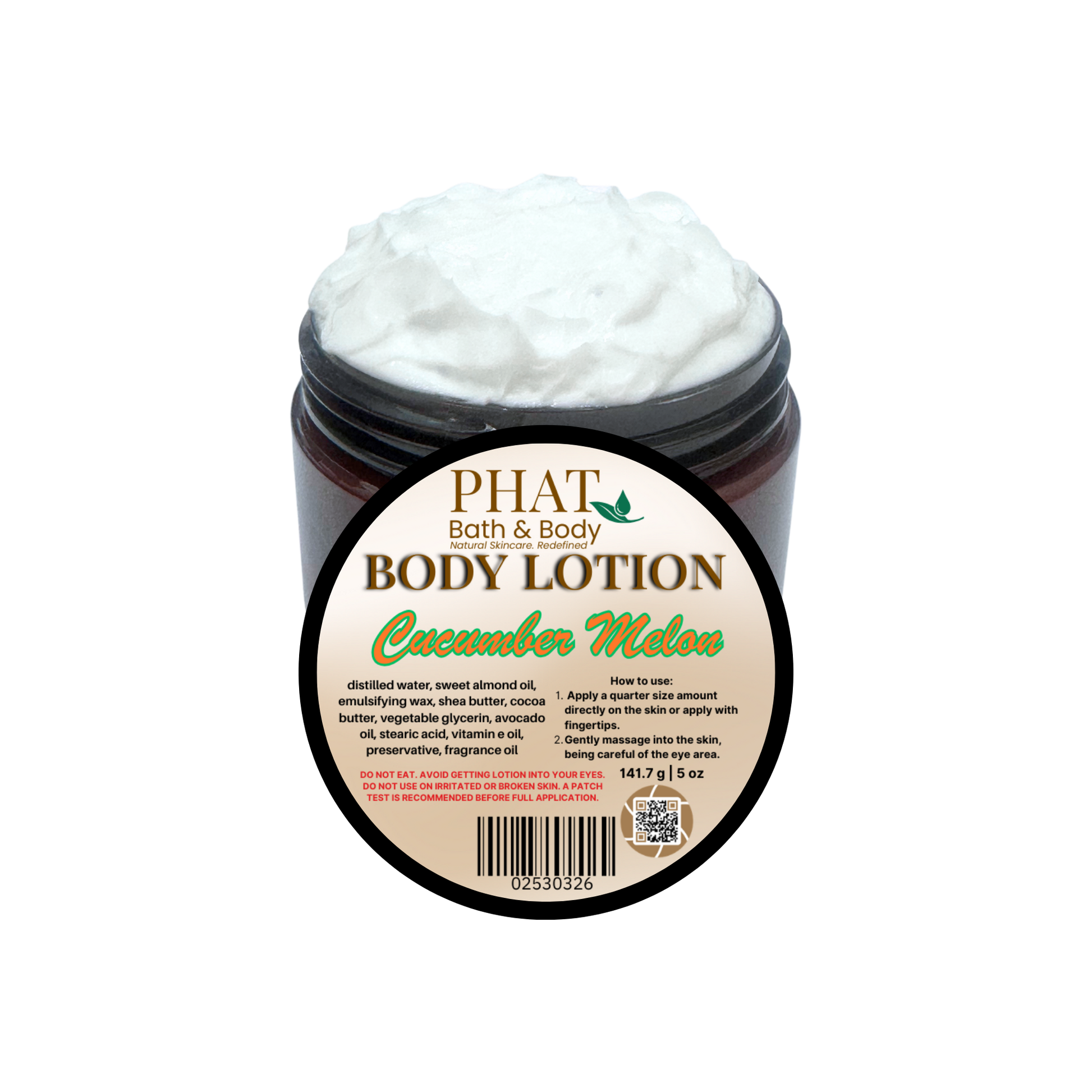 Jar of Phat Bath & Body Cucumber Melon body lotion on a white background