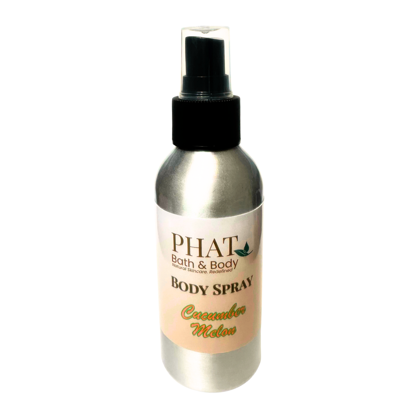 Body spray bottle labeled 'PHAT Bath & Body' on a white background