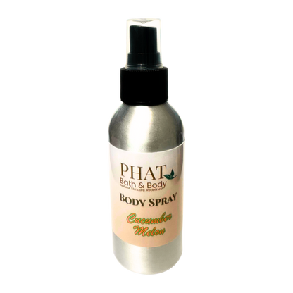 Body spray bottle labeled 'PHAT Bath & Body' on a white background