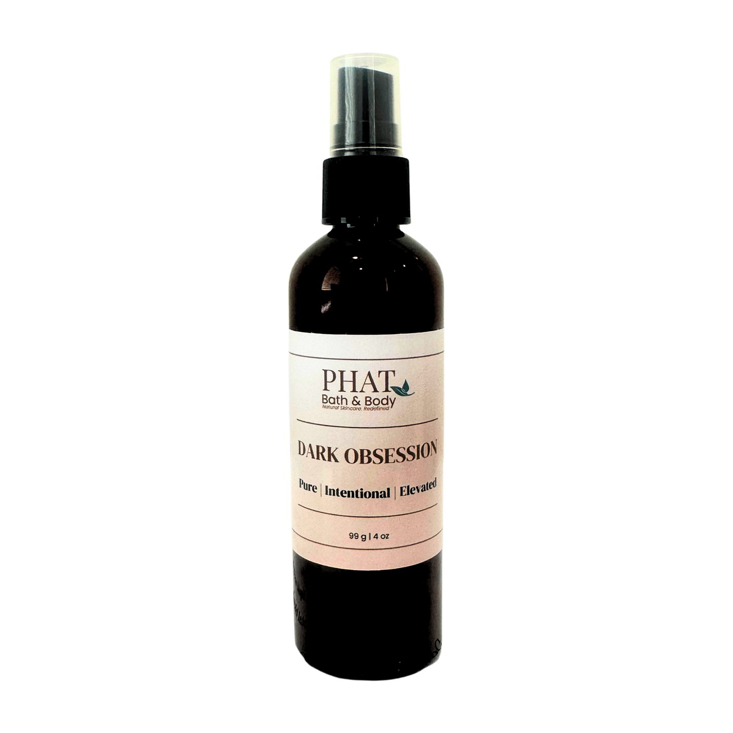 Bottle of 'Dark Obsession' by Phat Bath & Body on a white background