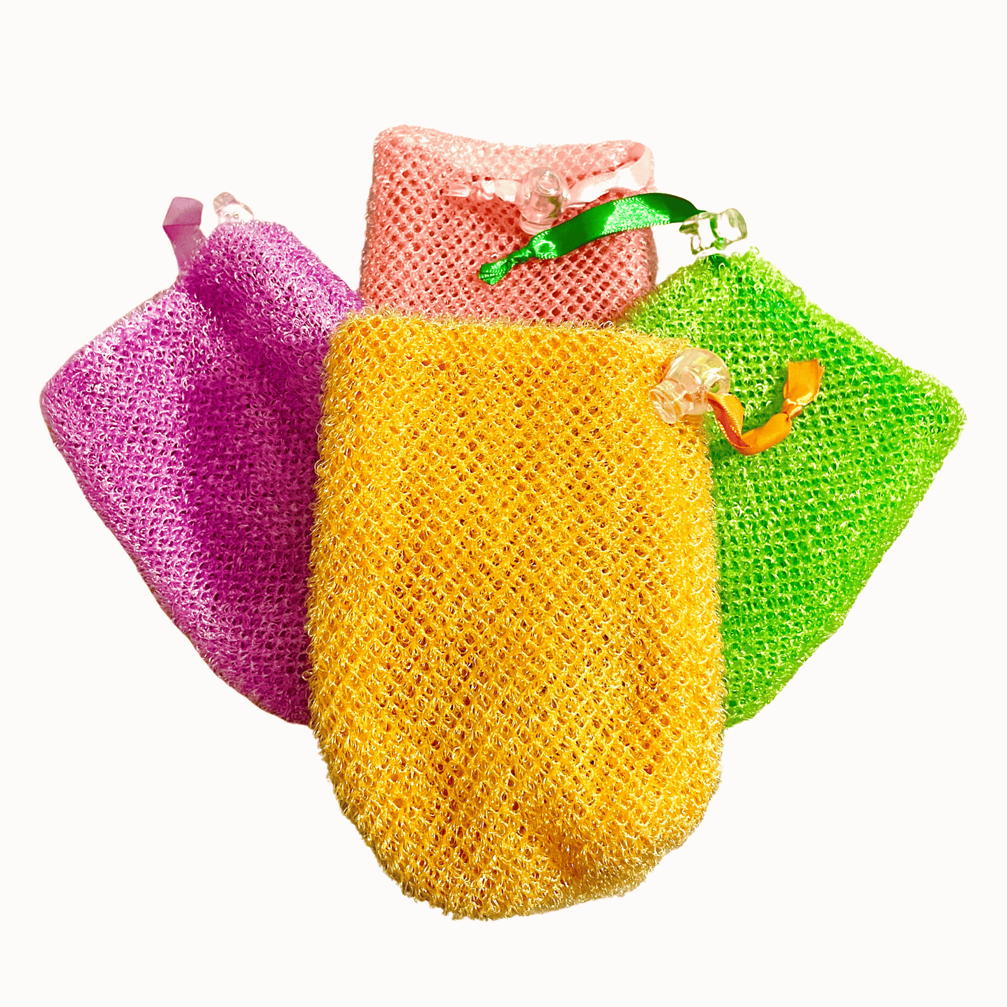 Exfoliating Soap Pouch Net Soap Pocket for Shower or Bath Loofah Mesh Soap Pouch in Assorted Colors