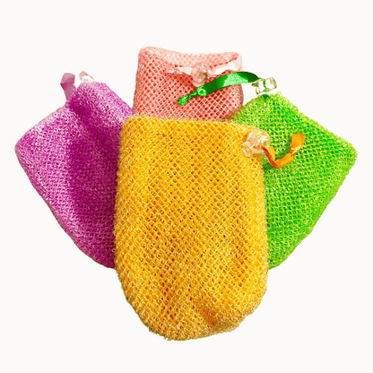 Exfoliating Soap Pouch Net Soap Pocket for Shower or Bath Loofah Mesh Soap Pouch in Assorted Colors
