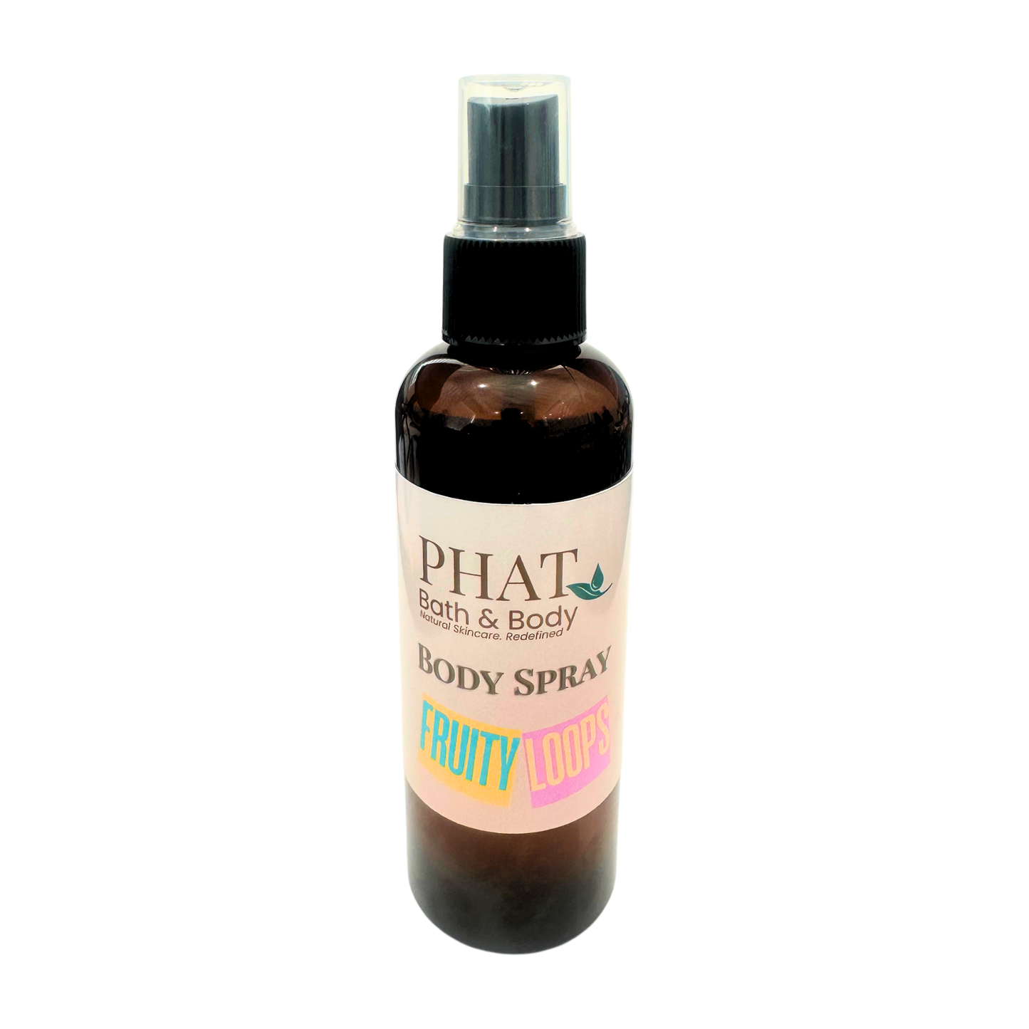 Body spray bottle with 'Phat Bath & Body' label on a white background