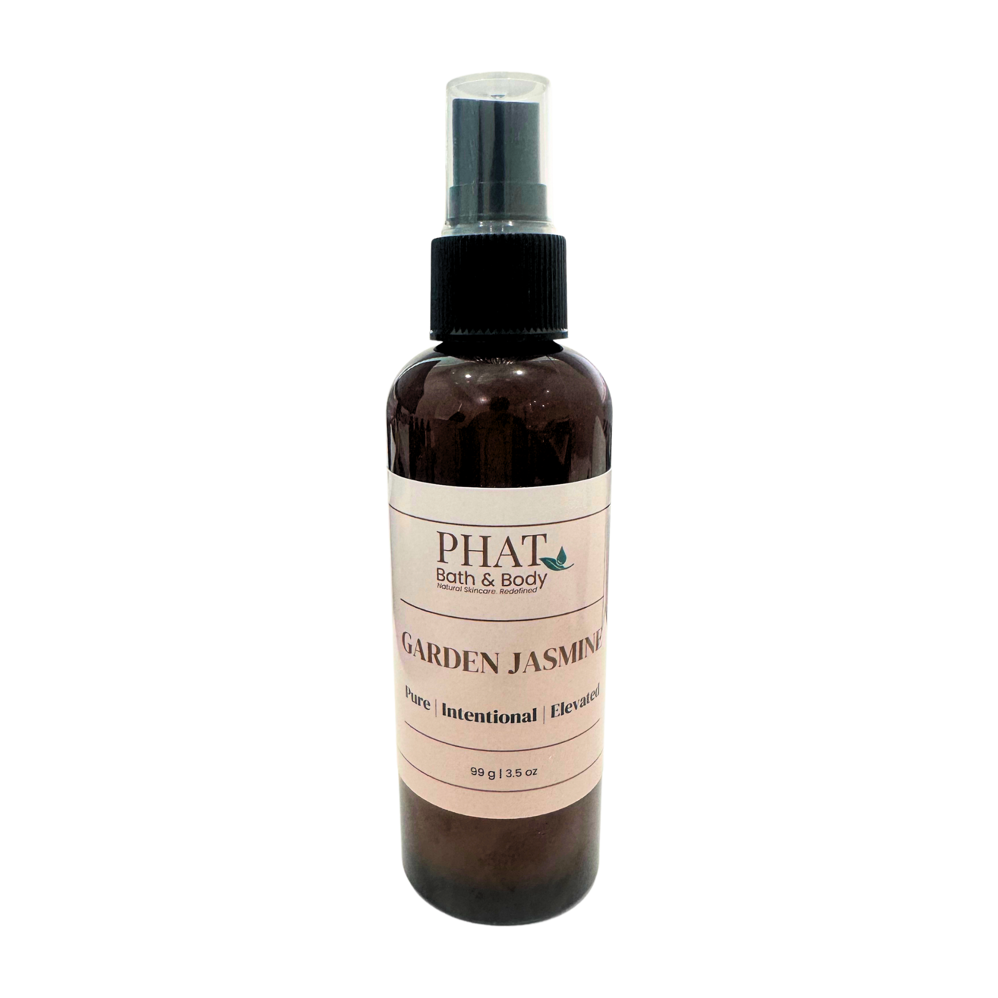 Bottle of 'Garden Jasmine' by Phat Bath & Body on a white background