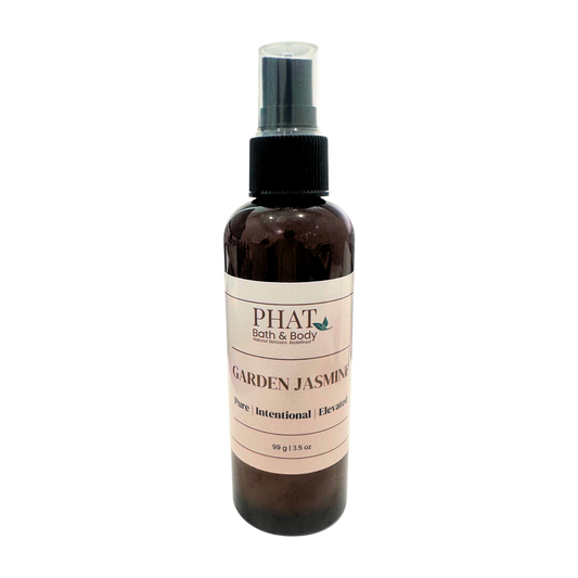Bottle of 'Garden Jasmine' by Phat Bath & Body on a white background