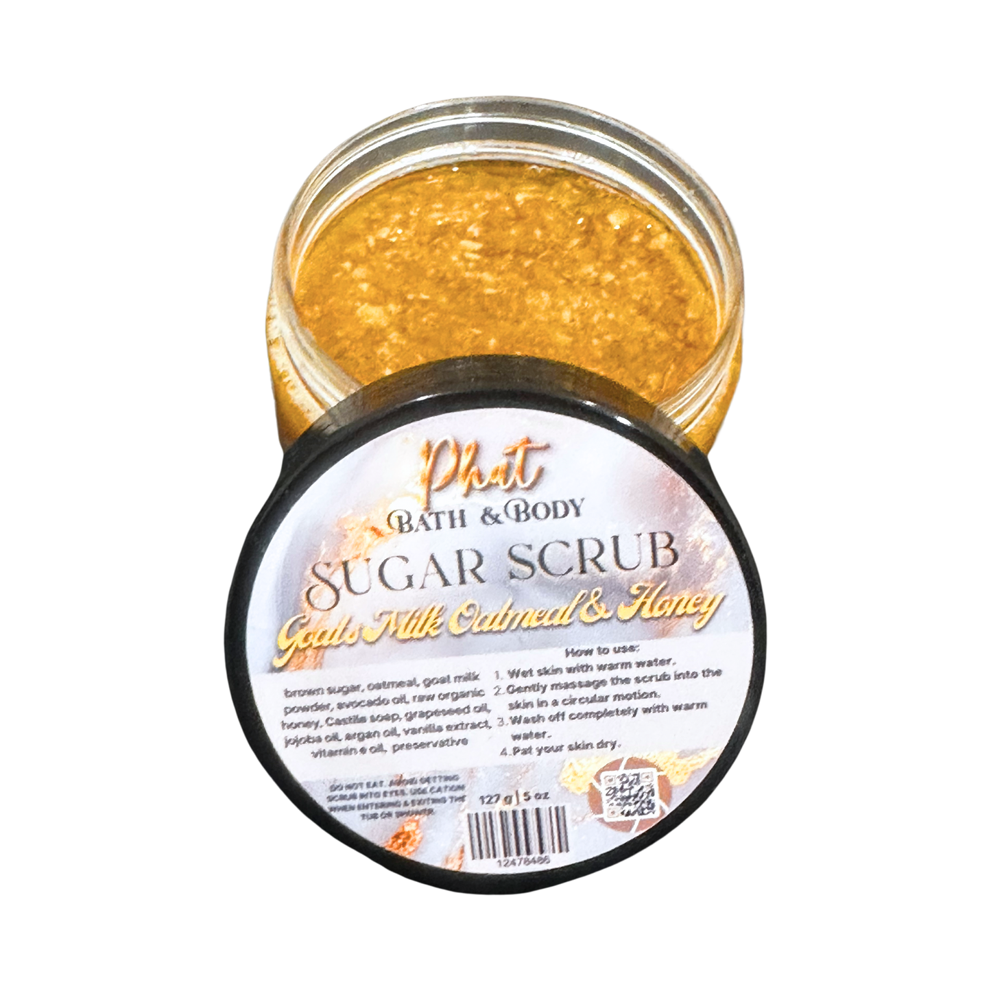 Goat's Milk Oatmeal Honey & Vanilla Natural Sugar Scrub with Avocado Oil | 5 oz