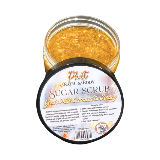 Goat's Milk Oatmeal Honey & Vanilla Natural Sugar Scrub with Avocado Oil | 5 oz