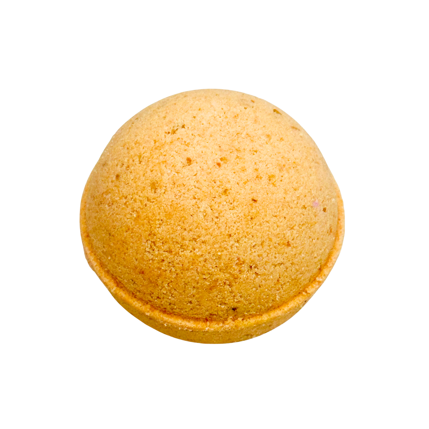 Yellow bath bomb on a white background
