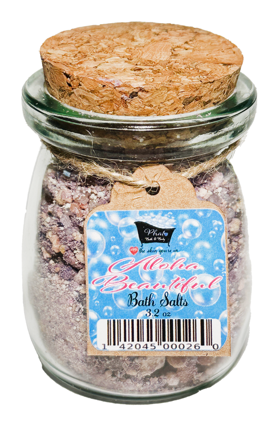 Aloha Beautiful Bath Salts Kaolin Avocado Sea Salt Bath Maui Mist 3.5 oz