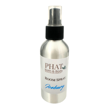 Room spray bottle with 'PHAT Bath & Body' label on a white background