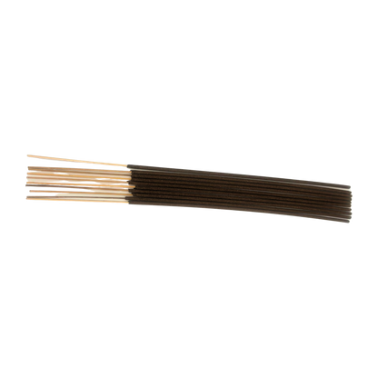 Incense sticks with black and gold tips on a white background