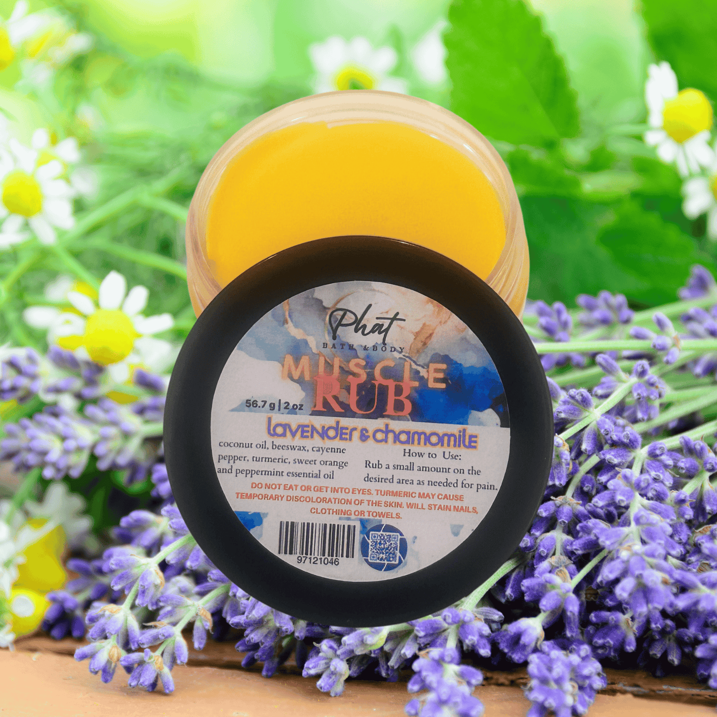 Lavender and Chamomile Organic Turmeric Cayenne Muscle Rub Natural Relief for Aches and Pains