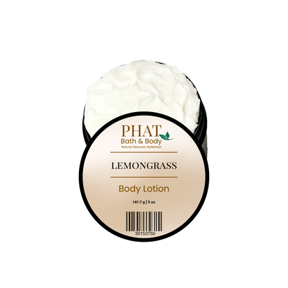 Phat Bath & Body Lemongrass Body Lotion on a white background.