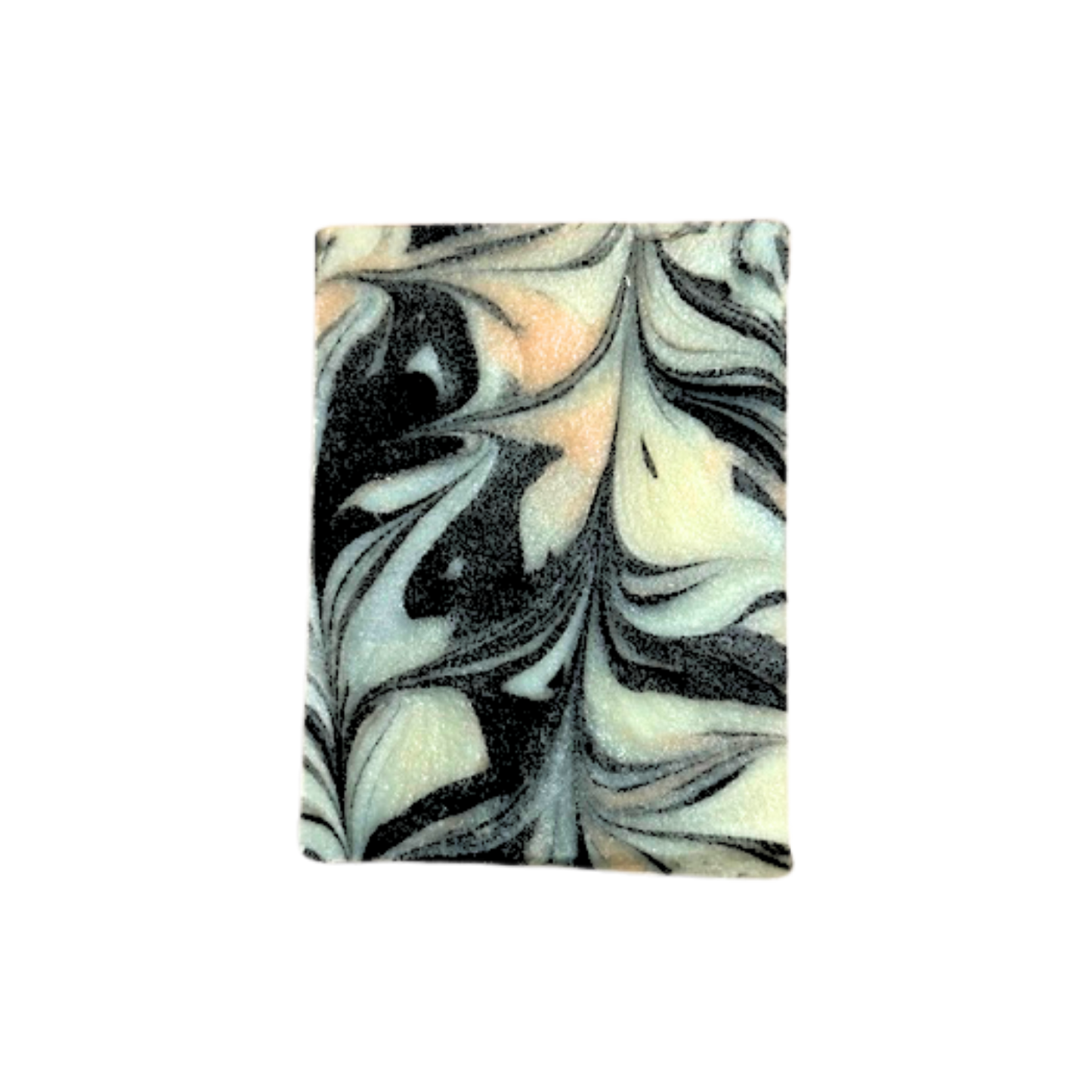 Marbled patterned soap on a white background