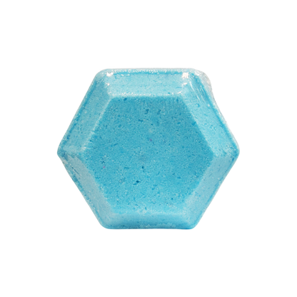 Hexagonal blue shower bomb on a white background