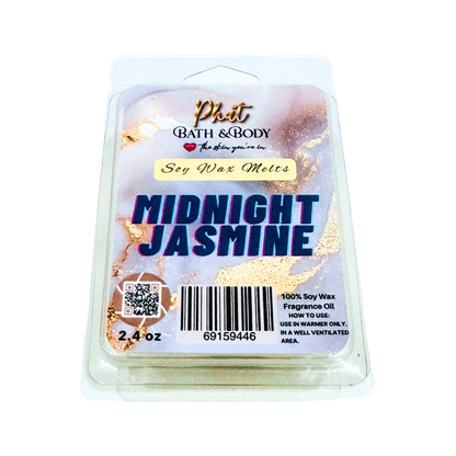 Plut Bath & Body Midnight Jasmine soy wax melt packaging on a white background