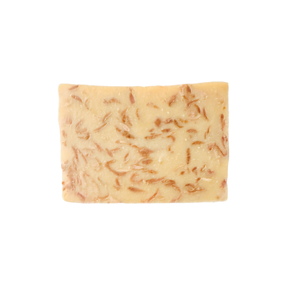 Rectangular bar of soap on a white background