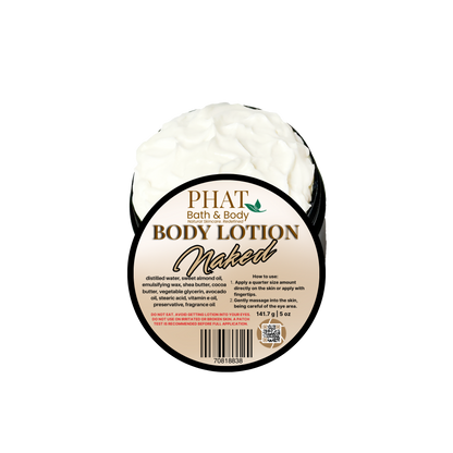 Body lotion with 'Phat Bath & Body' label on a white background