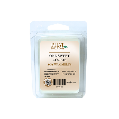 One Sweet Cookie soy wax melts packaging with 'Phat Bath & Body' branding on a white background.