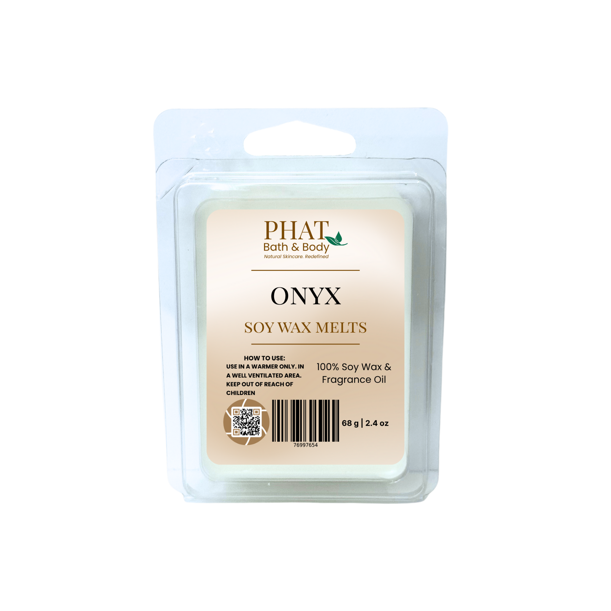 Phat Bath & Body Onyx soy wax melts packaging on a white background