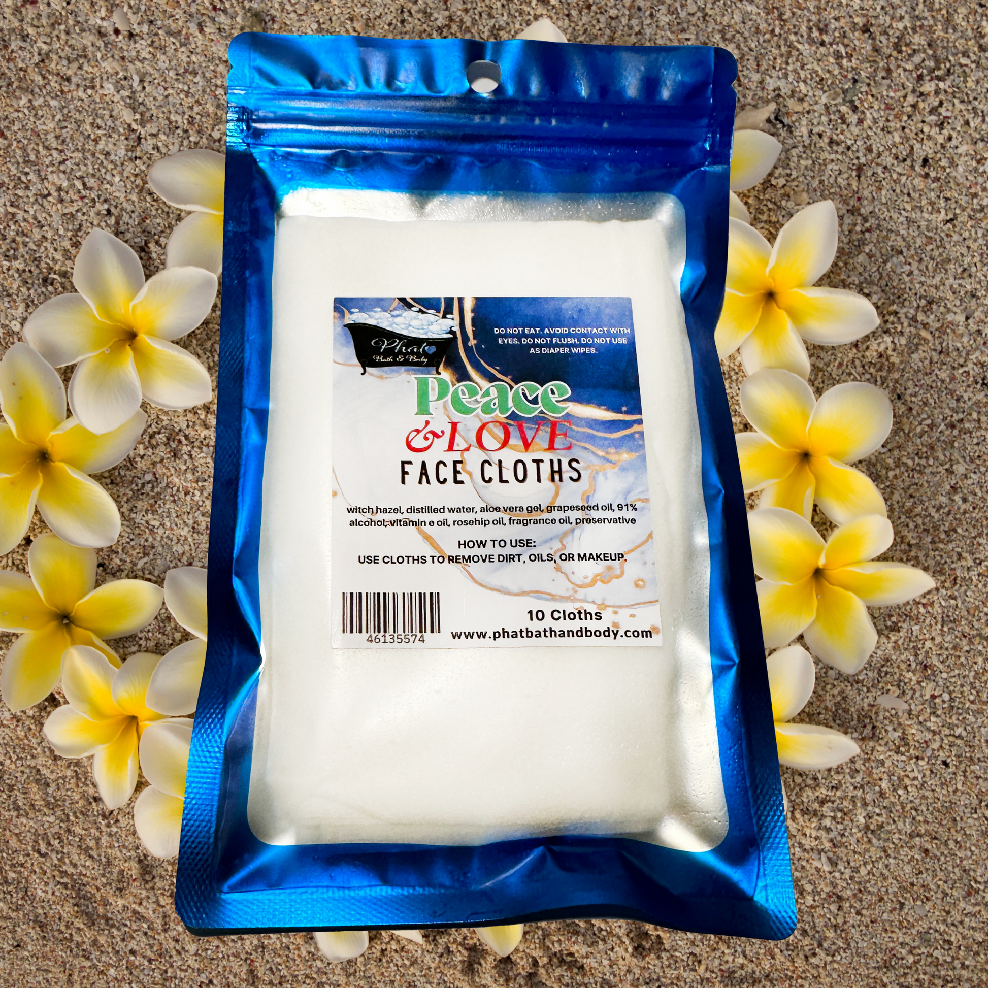 Peace and Love Disposable Natural Facial Cloths