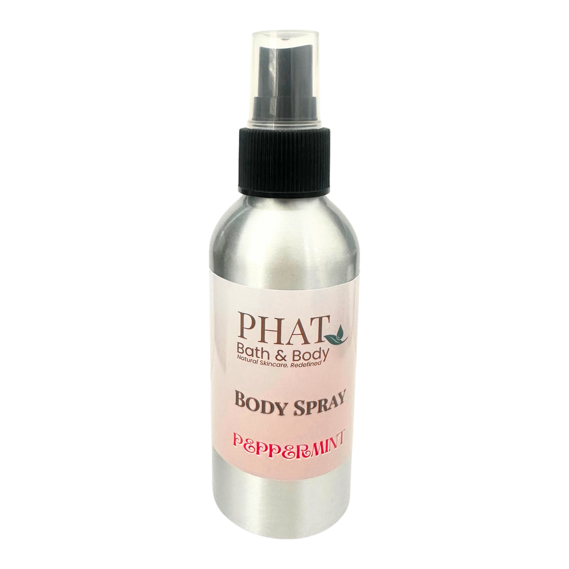 Body spray bottle with 'PHAT Bath & Body' label on a white background