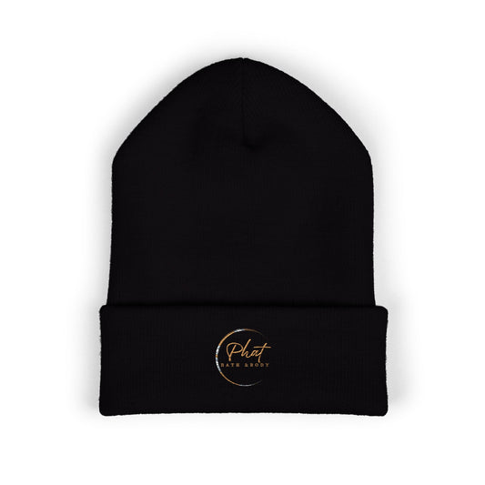 Phat Bath & Body Classic Embroidered Cuffed Beanie Black