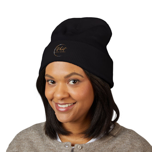 Phat Bath & Body Classic Embroidered Cuffed Beanie Black