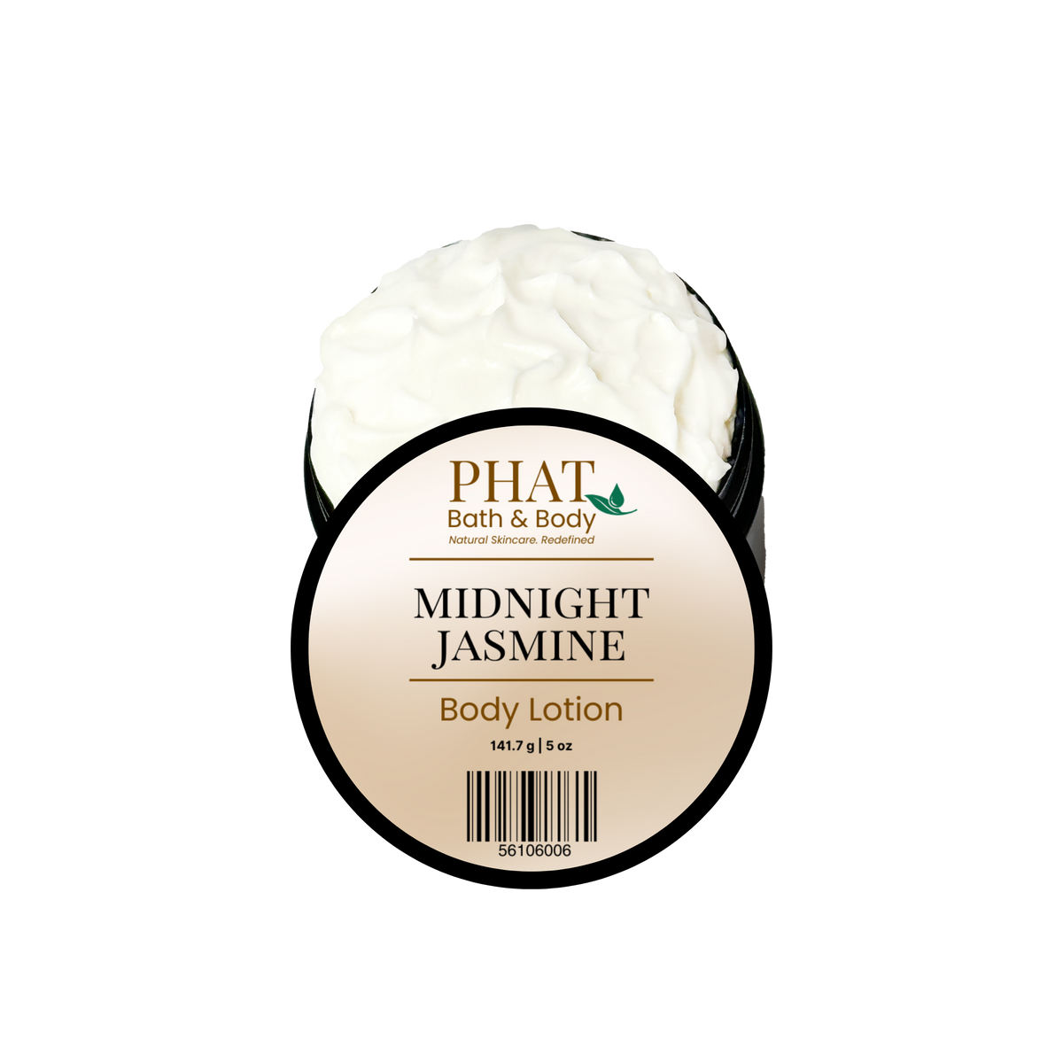 Phat Bath & Body Midnight Jasmine Body Lotion on a white background.