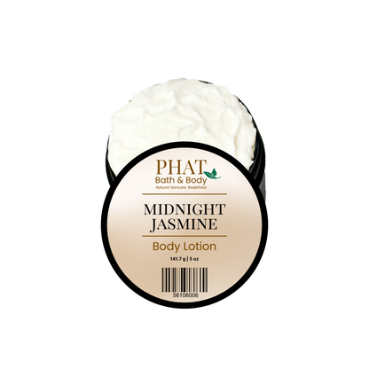Phat Bath & Body Midnight Jasmine Body Lotion on a white background.