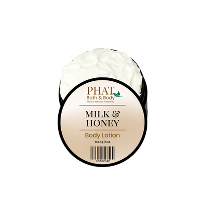 Phat Bath & Body Milk & Honey Body Lotion on a white background.