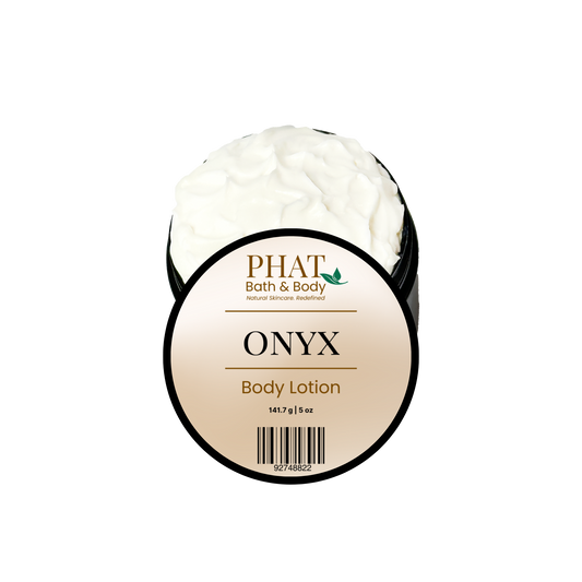 Phat Bath & Body Onyx Body Lotion on a white background.
