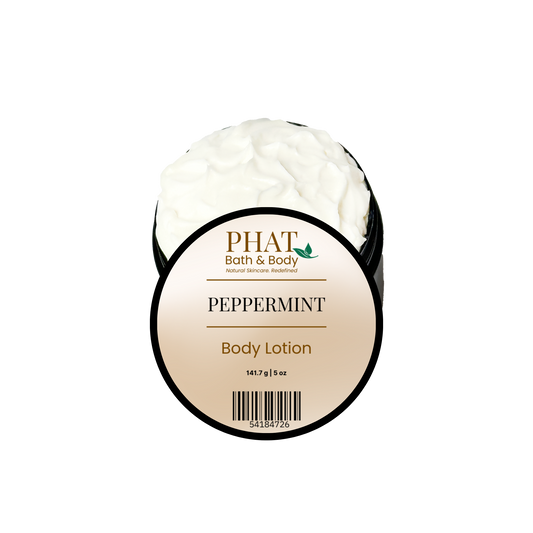 Phat Bath & Body Peppermint Body Lotion on a white background.