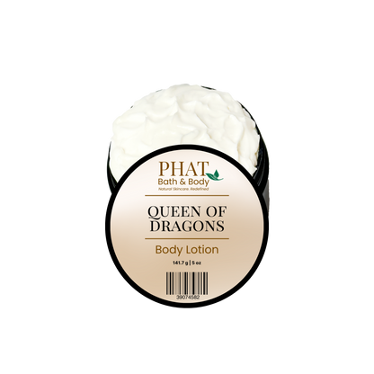 Phat Bath & Body Queen of Dragons Body Lotion on a white background.