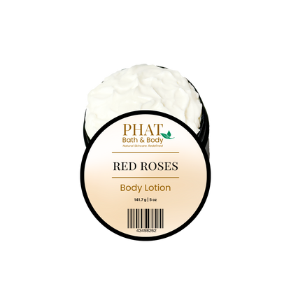 Phat Bath & Body Red Roses Body Lotion on a white background.