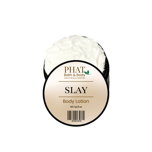 Phat Bath & Body Slay Body Lotion on a white background.