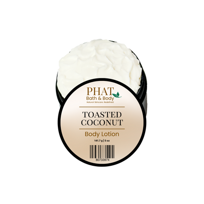 Phat Bath & Body Toasted Coconut Body Lotion on a white background.