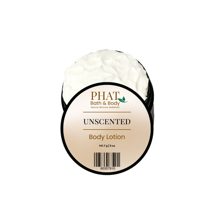Phat Bath & Body Unscented Body Lotion on a white background.