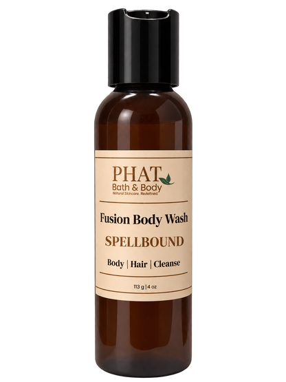 Phat Bath & Body Unscented Fusion Body Wash in a 4 oz amber bottle with cream label.