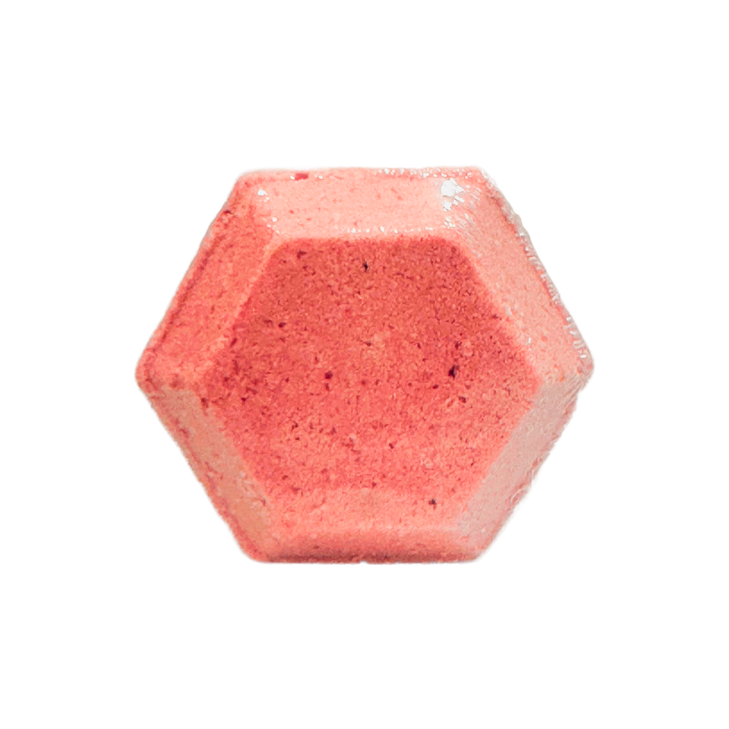 Hexagonal pink shower bomb on a white background