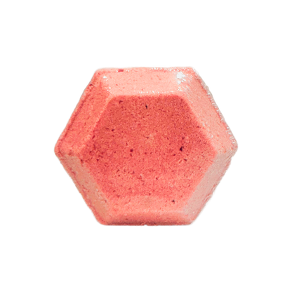 Hexagonal pink shower bomb on a white background