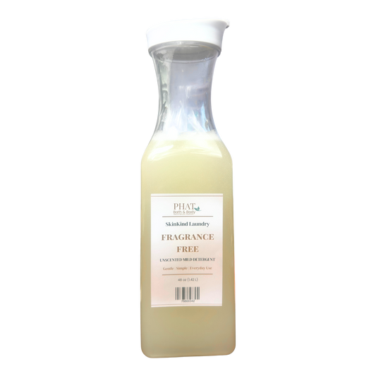 Liquid detergent with a label on a white background