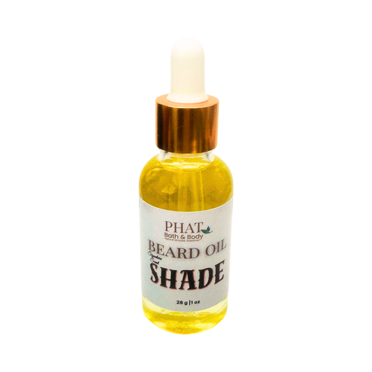 Bottle of Phat Bath & Body Beard Oil on a white background