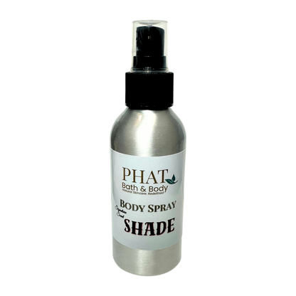 Body spray bottle with 'PHAT Bath & Body' label on a white background
