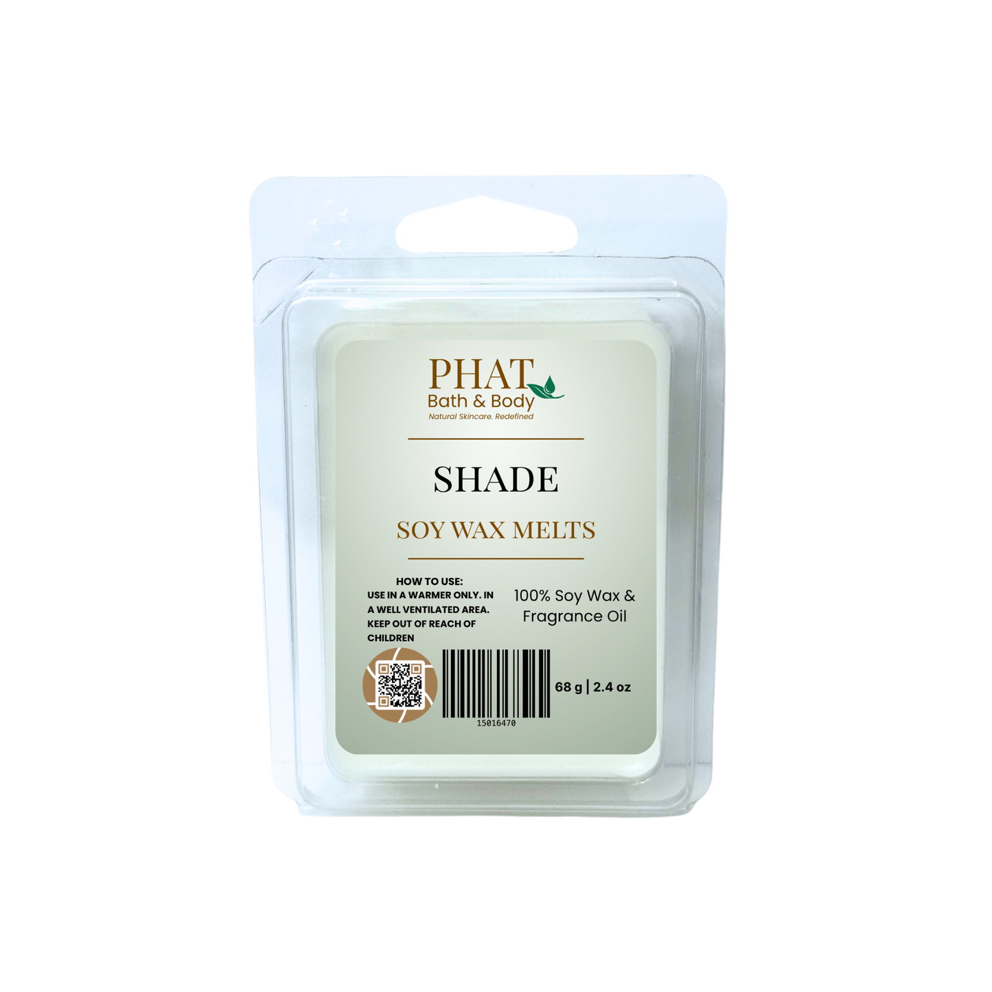 Pack of Phat Bath & Body soy wax melts labeled 'Shade' on a white background