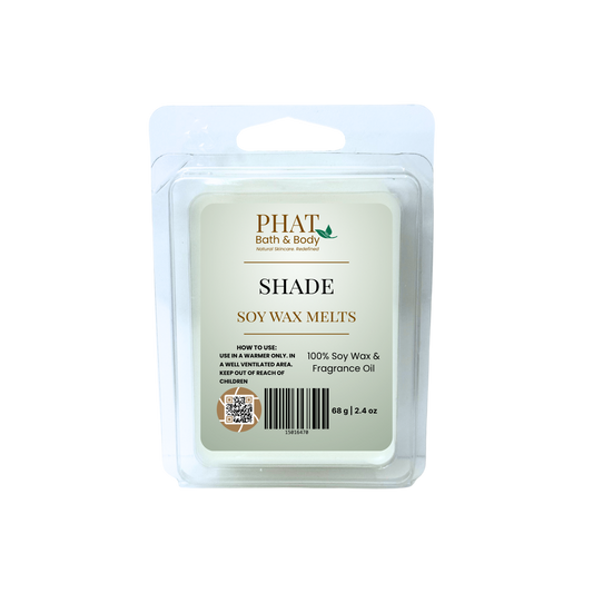 Pack of Phat Bath & Body soy wax melts labeled 'Shade' on a white background